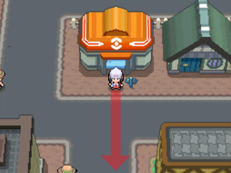 The Pokémon Center at Eterna City. / Pokémon Platinum