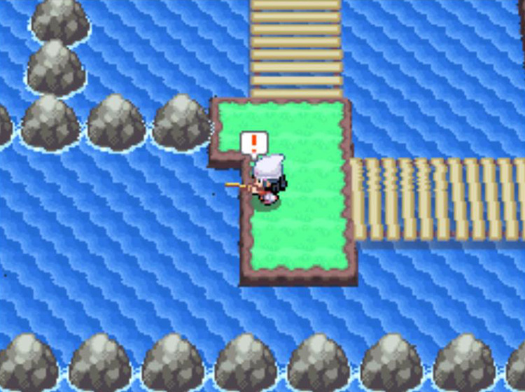 Press A when you see the exclamation mark / Pokémon Platinum