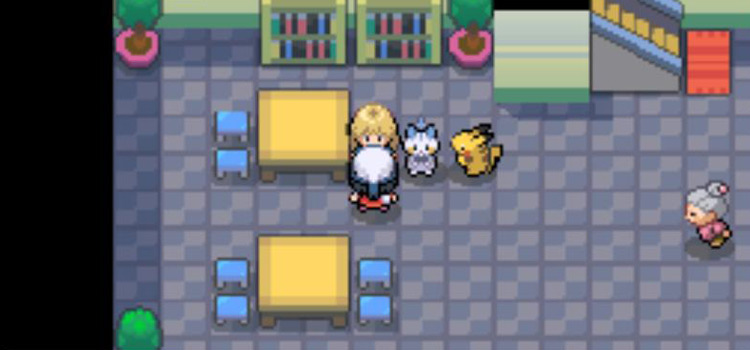 Getting a Quick Claw from the NPC in Jubilife Condominiums (Pokémon Platinum)