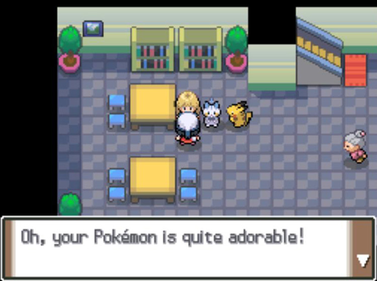 The blonde woman on the first floor / Pokémon Platinum