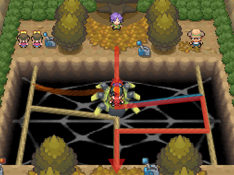 The Spinarak path with only the red lever turned off / Pokémon HG/SS