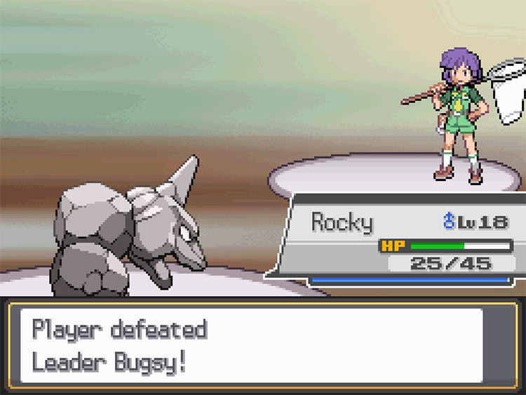 Bugsy being defeated / Pokémon HGSS