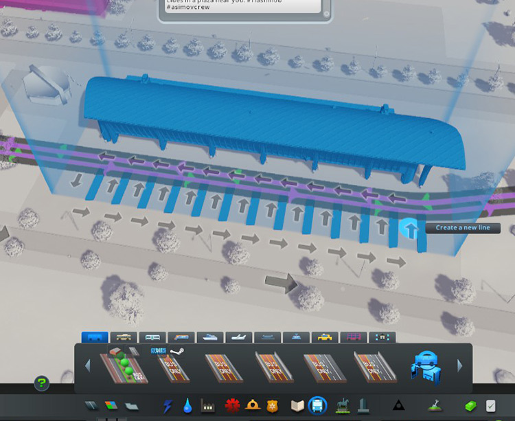 You can have 12 different bus lines stop at the station. / Cities: Skylines