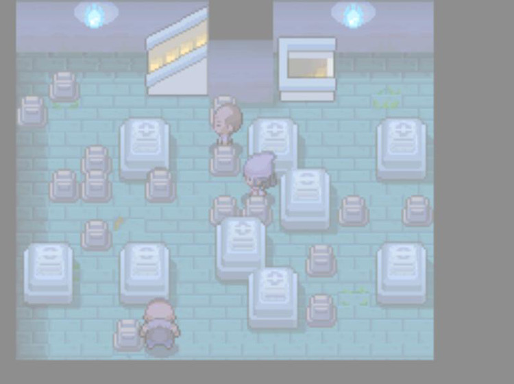The Lost Tower, thick with fog. / Pokémon Platinum