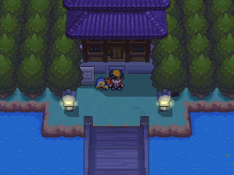 Sprout Tower, connected to Violet City via bridge / Pokémon HGSS