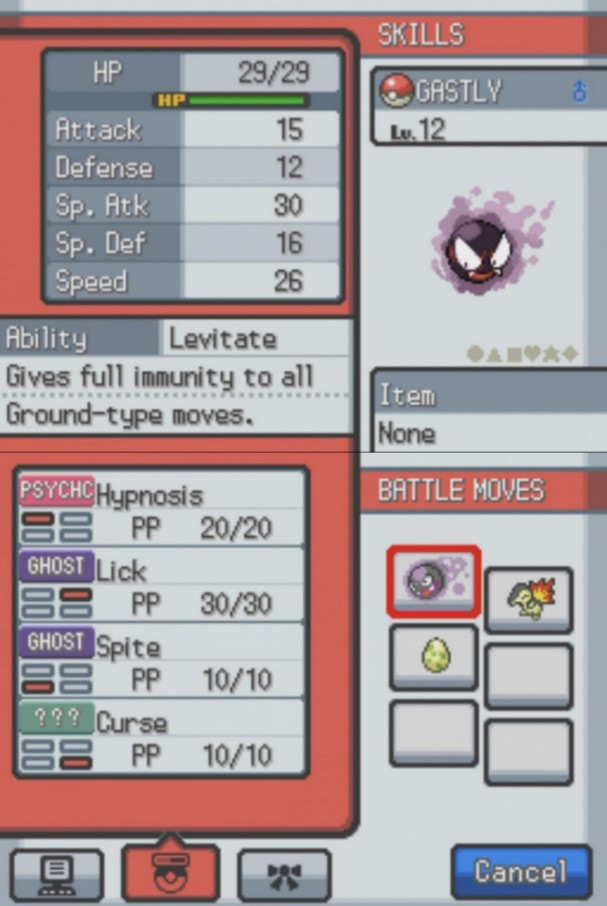 The most basic team you can use is a Gastly with “Curse” and a Cyndaquil with “Smokescreen” / Pokémon HGSS