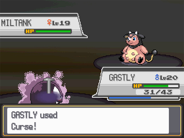 Gastly using Curse - the literal “Nail” in Miltank’s coffin / Pokémon HGSS