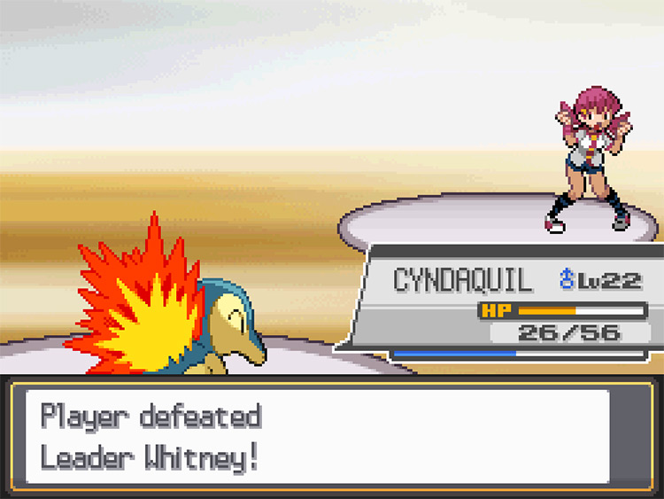 Cyndaquil beating Whitney / Pokémon HGSS