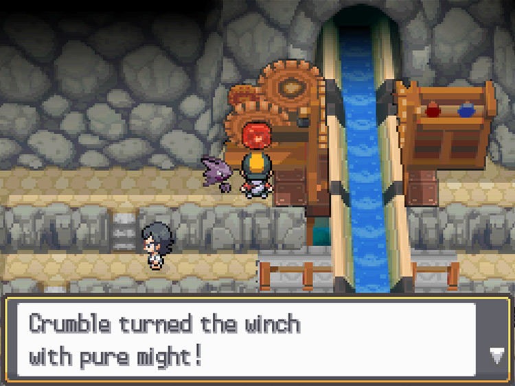 The red winch, being turned by the Player / Pokémon HGSS