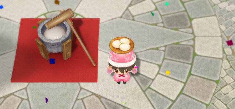 Pounding Mochi during the Mochi Festival in SoS:FoMT