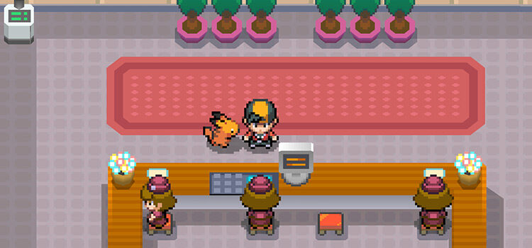 Ground floor of the Goldenrod Radio Tower in HeartGold
