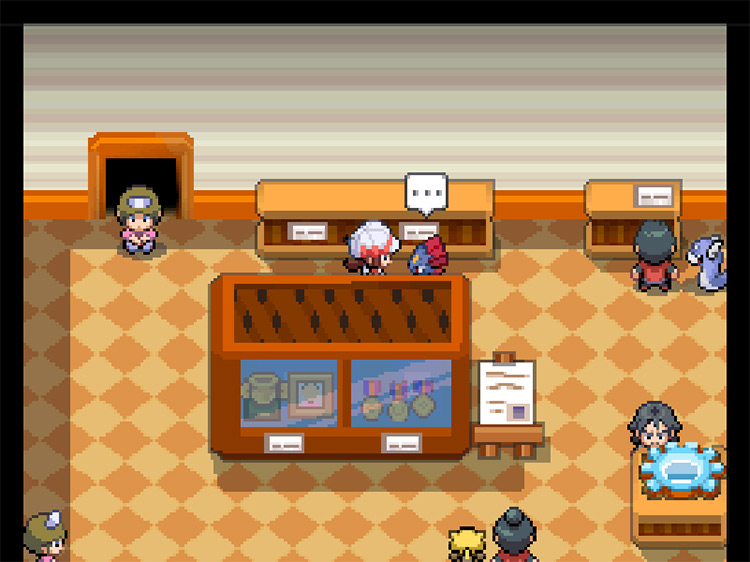 The Trust Room, the entrance to the Potential Room pictured in the upper left / Pokémon HGSS
