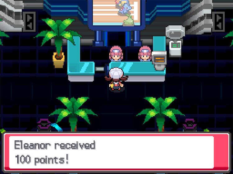 Being awarded 100 bonus points for earning 1st place at a regular Singles Course / Pokémon HGSS