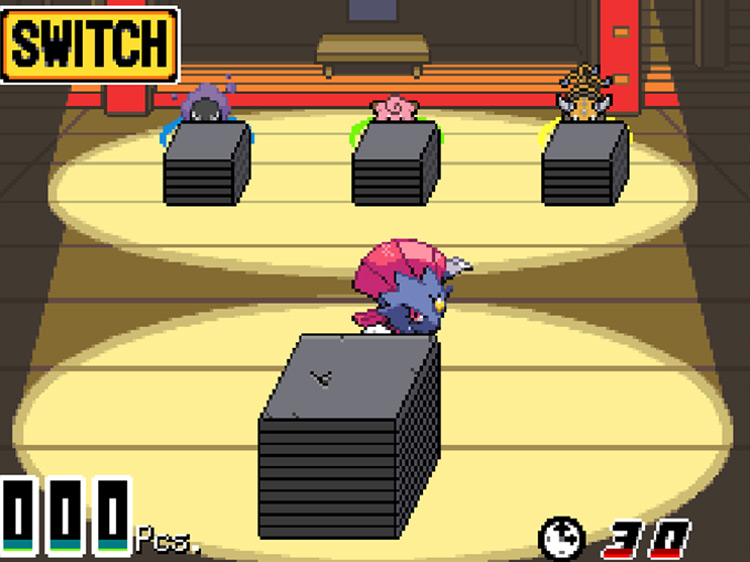 The player’s Pokémon featured at the front and center on the bottom screen / Pokémon HGSS