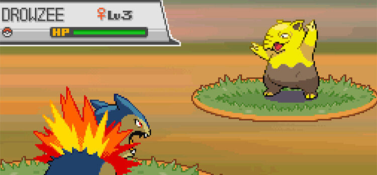 Battling a Drowzee in Pokémon SoulSilver
