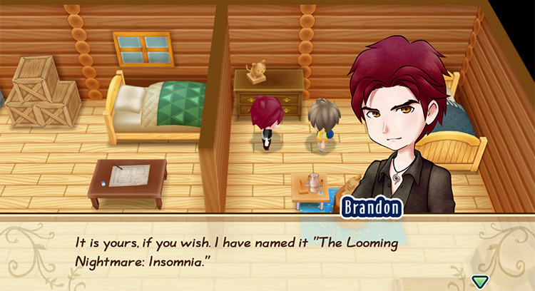 The farmer participates in Brandon’s purple heart event. / Story of Seasons: Friends of Mineral Town