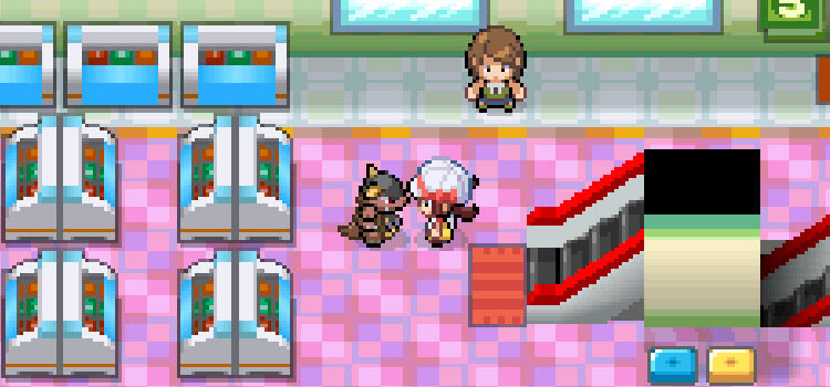 Inside Goldenrod Dept. Store with a Kangaskhan (HeartGold)