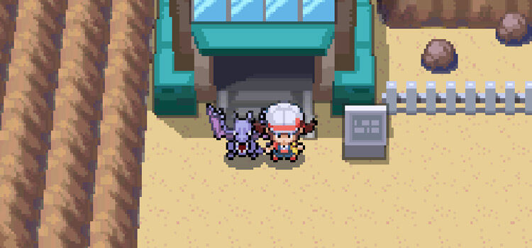 In front of the Battle Frontier Gate on Route 40 in HeartGold
