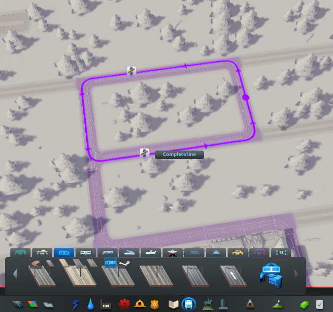 This loop around a block counts as a line. / Cities: Skylines