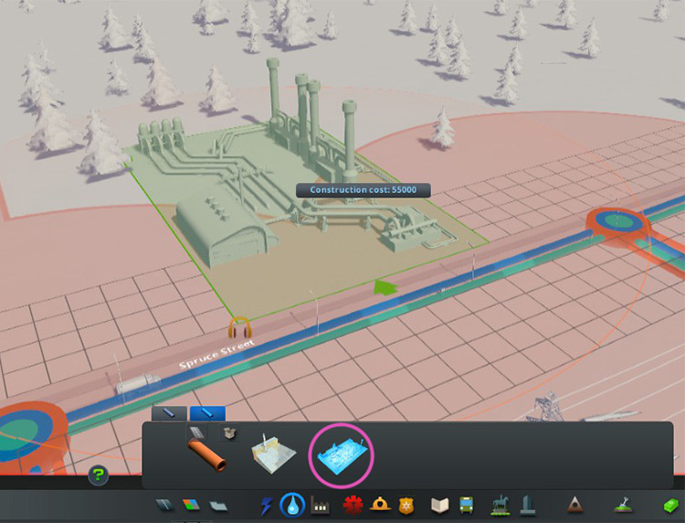 The geothermal heating plant. / Cities: Skylines