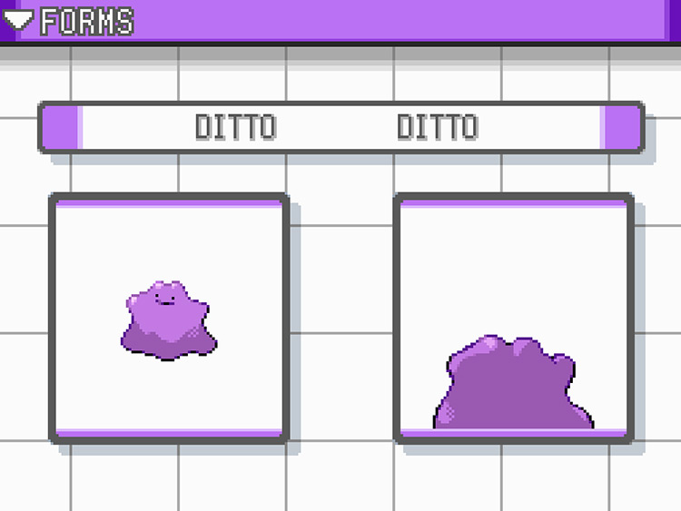 Ditto in the Pokedex / Pokémon HeartGold and SoulSilver