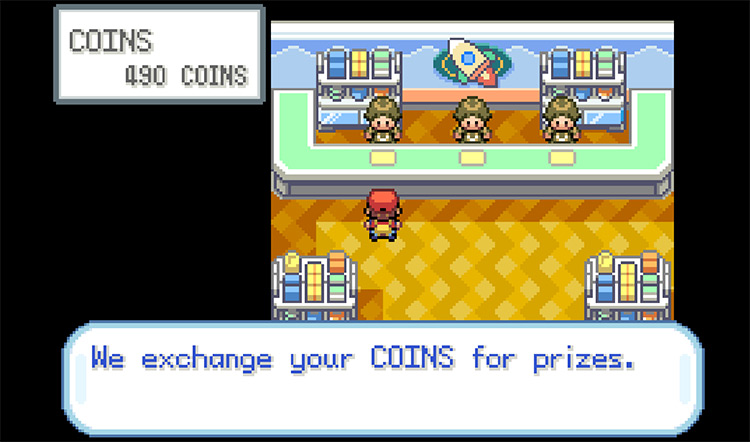 Talking to the Cashier that exchanges Coins items / Pokémon FireRed and LeafGreen