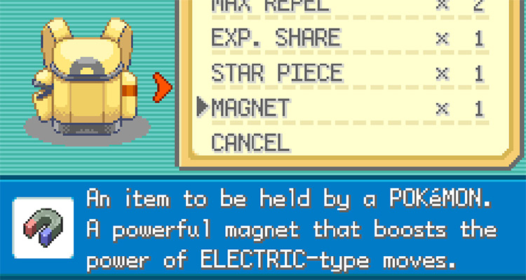 The Magnet’s Description in Pokémon FireRed and LeafGreen / Pokémon FireRed and LeafGreen