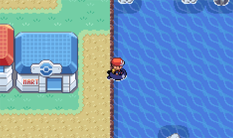 Surf east from here on Cinnabar Island to reach the Seafoam Islands / Pokémon FireRed and LeafGreen