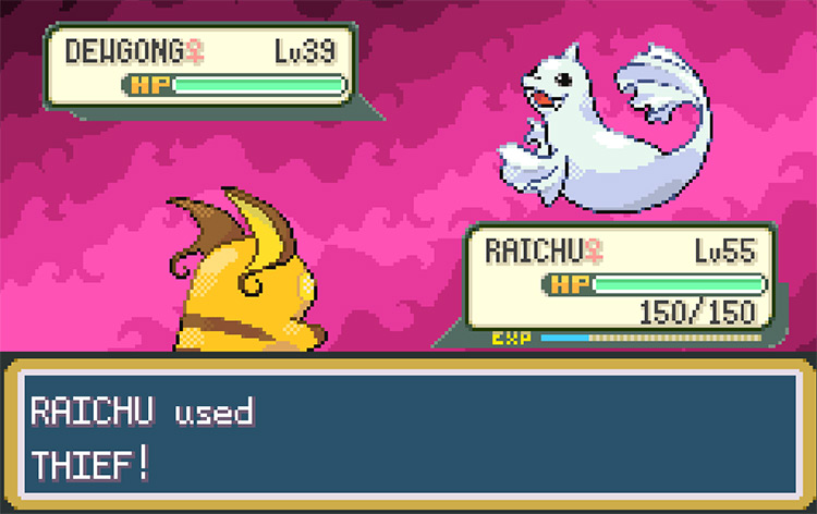 Using Thief on Wild Dewgong to steal a Never-Melt Ice / Pokémon FireRed and LeafGreen