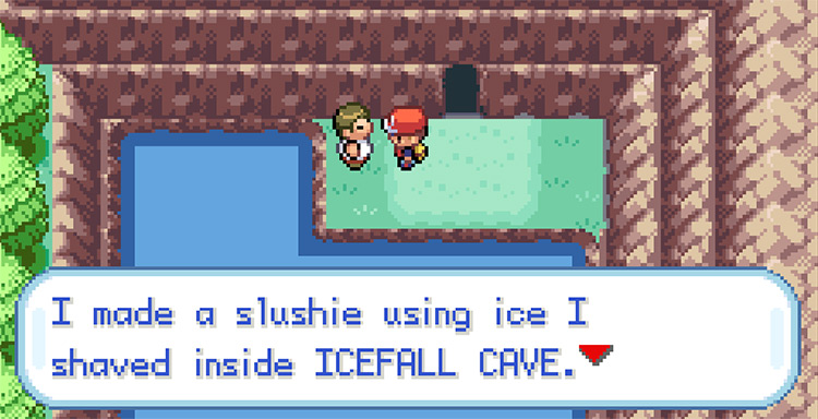 Talking to the NPC outside of Icefall Cave on Four Island / Pokémon FireRed and LeafGreen