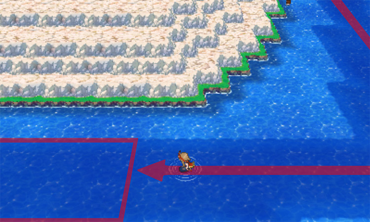 The diving spot that leads to Sootopolis City / Pokémon Omega Ruby and Alpha Sapphire