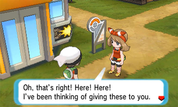Your Rival is giving you the Go-Goggles / Pokémon Omega Ruby and Alpha Sapphire