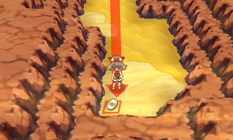 The location of TM37 Sandstorm / Pokémon Omega Ruby and Alpha Sapphire