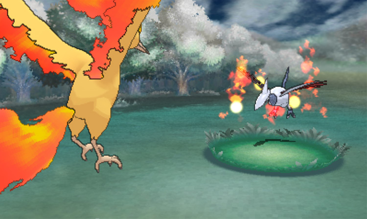 A Pokémon afflicted with Burn / Pokémon Omega Ruby and Alpha Sapphire