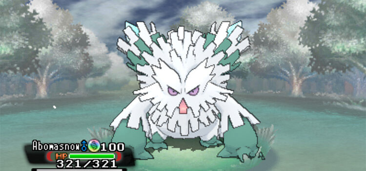 Close-up of Mega Abomasnow in Pokémon ORAS