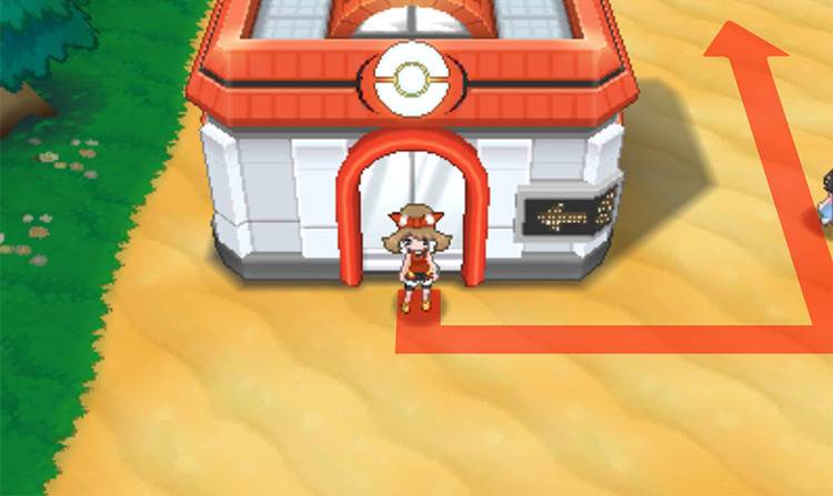 Outside Dewford Town’s Pokémon Center / Pokémon Omega Ruby and Alpha Sapphire