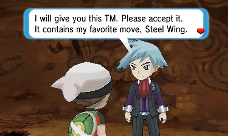 Steven giving you TM51 Steel Wing / Pokémon Omega Ruby and Alpha Sapphire