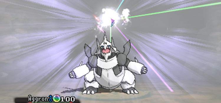 Mega Aggron in battle in Pokémon Omega Ruby