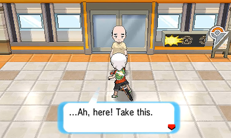 Wally’s uncle giving you HM06 Rock Smash / Pokémon Omega Ruby and Alpha Sapphire