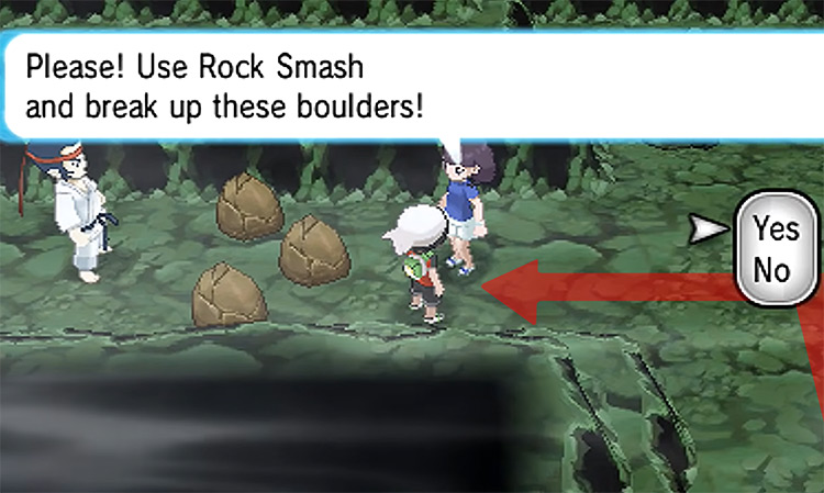 Breaking the boulders with Rock Smash / Pokémon Omega Ruby and Alpha Sapphire
