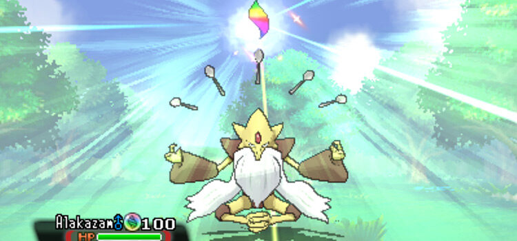 Mega Alakazam in battle in Pokémon Omega Ruby