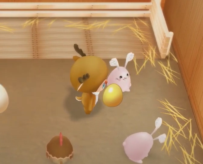 The farmer discovers a golden egg in their coop. Source / Story of Seasons: Friends of Mineral Town