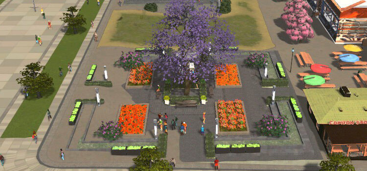 The Flower Plaza in Cities: Skylines