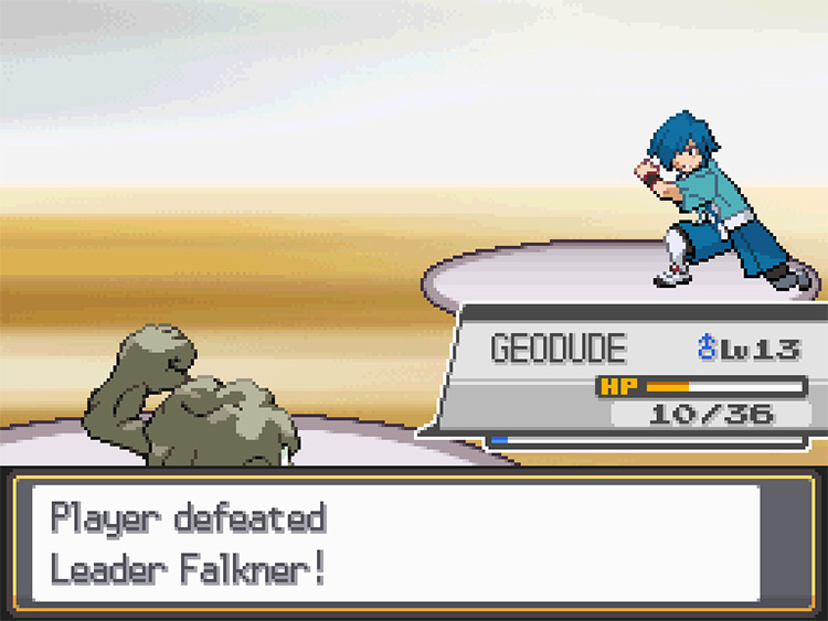 Falkner being defeated / Pokémon HGSS