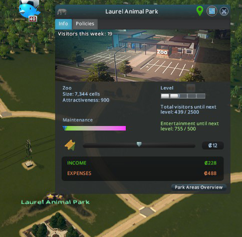 You can check your progress towards those targets by clicking on the name of the zoo area on the map / Cities: Skylines