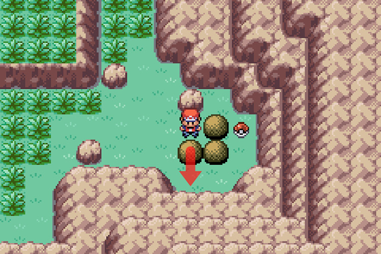 The second step of the boulder puzzle / Pokémon FireRed and LeafGreen