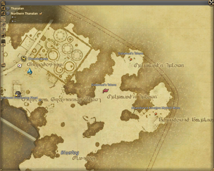 Edelstein’s map location in Northern Thanalan / Final Fantasy XIV