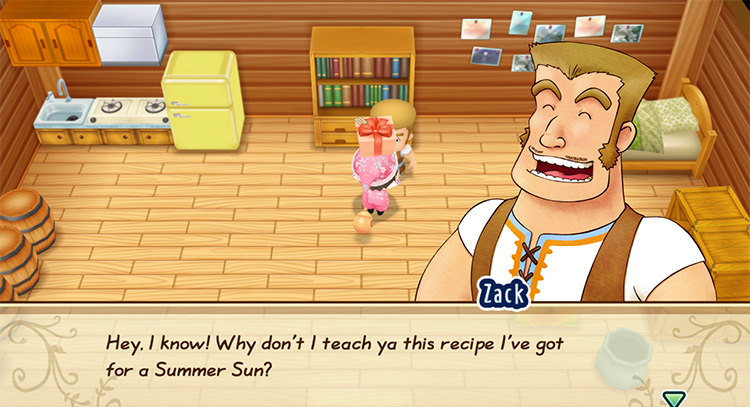 Zack teaches you the recipe for Summer Sun. / Story of Seasons: Friends of Mineral Town