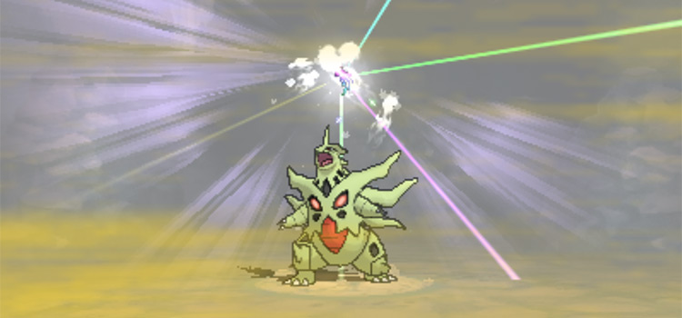 Mega Tyranitar in battle in Pokémon Omega Ruby