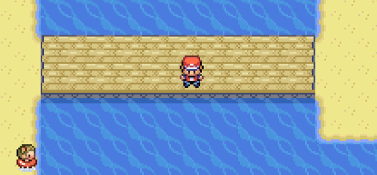 Standing on Bond Bridge, on the way to Berry Forest (FireRed)